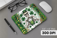 Funny Skeleton with Beer Mouse Pad PNG Sublimation Design Product Image 1