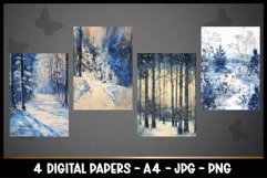 4 Winter Digital Papers I Christmas Junk Journal Pages Product Image 2