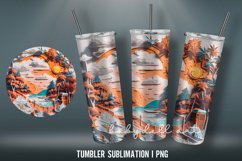3D Summer Tumbler Wrap Sublimation PNG | Papercat 3D Product Image 2