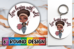 Blissful Keychain Round Style, Love Woman Product Image 1