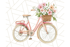 Bicycle with Flowers PNG, Pastel Spring Floral Bike Clipart Product Image 2