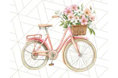 Bicycle with Flowers PNG, Pastel Spring Floral Bike Clipart Product Image 2