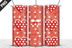 Red Plaid Tumbler Design | Valentine&#039;s Day Tumbler Wrap Product Image 3