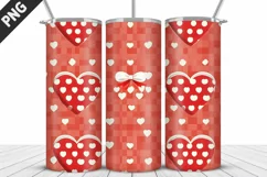 Red Plaid Tumbler Design | Valentine's Day Tumbler Wrap Product Image 3