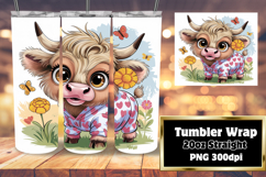 FRESH 20oz Tumbler Template , Cute Cow Product Image 1