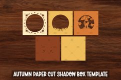 Autumn Gnome Paper Cut Shadow Box, Autumn Paper Cut Product Image 2