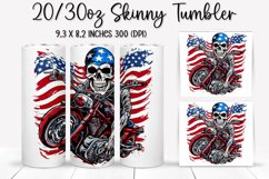 Man Skull Ride An American Flag - Sublimation Tumbler Design Product Image 1