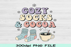 Cozy Socks and Cocoa PNG, Winter Quote PNG, Hot Chocolate Product Image 2