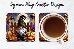 Halloween Gnome Mug coaster | Coaster | Sublimation Design Product Image 1