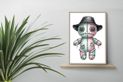 Patchwork Hat Stitched Doll Halloween Voodoo PNG Product Image 2