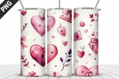 Valentines Love Skinny Tumbler PNG Wrap| Valentines Tumbler Product Image 3