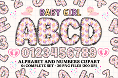 Baby Girl Alphabet, baby girl letters doodle, baby clipart Product Image 1