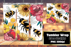 Colorful 20oz Tumbler Template , Bee Product Image 1