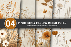 Rustic Honey Meadow Digital Paper Product Image 1