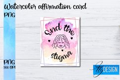 Watercolor Affirmation Cards PNG Design | Positive Quotes Product Image 1