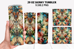 Roes Skinny Tumbler 20oz Wrap Design, Valentine Tumbler PNG Product Image 1