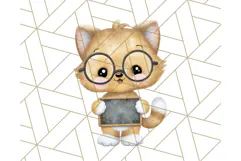 Cute Back to School Animals PNG Clipart with Books & Bags Product Image 2