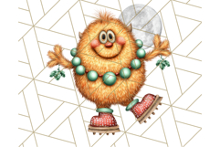 Christmas Monster Clipart, Funny Holiday Creature PNG Art Product Image 2