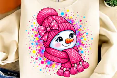 Pink Snowman PNG, Christmas PNG, Meltdown Snowman Christmas Product Image 9