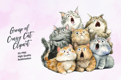 Group of cute cats clipart sublimation Product Image 1
