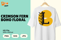Crimson Fern Boho Floral Monogram Product Image 1