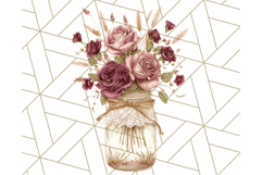 Fall Mason Jar Flowers PNG Clipart Product Image 2