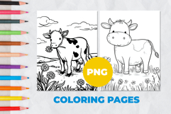 Cow in the field Coloring Pages | Coloring book Product Image 1
