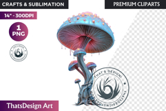 Glowing Fantasy Mushrooms PNG, Magic Mushroom Clipart Product Image 1