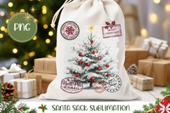 Snow Christmas Tree Santa Sack, Merry Christmas Gift Bag Product Image 1