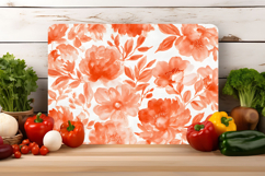Watercolor Orange Floral Cutting Board | Cutting Board png Product Image 2