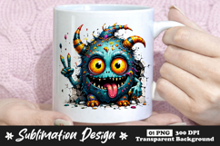 Peace Sign Monster Clipart Sublimation PNG Product Image 1