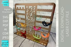 Floral Jewelry Stand Svg, Earrings display svg Product Image 2