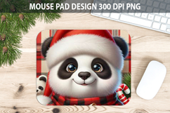 Christmas Panda Mouse Pad Sublimation - Animal PNG Design Product Image 1