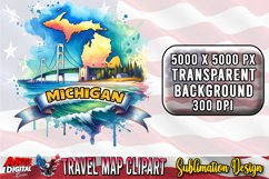 Retro Travel Map of US.States Design #22 Product Image 1