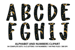 Halloween Alphabet Clipart PNG, watercolor letters doodle Product Image 2