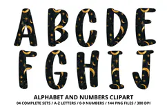 Halloween Alphabet Clipart PNG, watercolor letters doodle Product Image 2