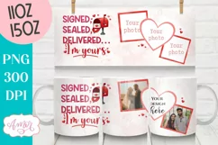 Cute Valentines Photo Mug Wrap template PNG for Sublimation Product Image 1