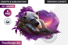 Watercolor Polar Bear Arctic Wildlife animal Illustration Product Image 1