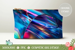Neon Glass Cosmetic Bag PNG, Abstract Cosmetic Bag Design Product Image 1