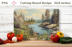 Watercolor Forest Cutting Board, Summer Cutting Board Product Image 1