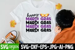 Happy Mardi Gras SVG Cut File,Happy Mardi Gras SVG Design Product Image 2