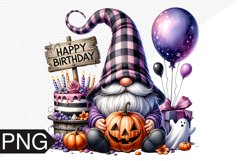 Halloween Gnome Sublimation, Birthday Gnome Clipart PNG Product Image 1