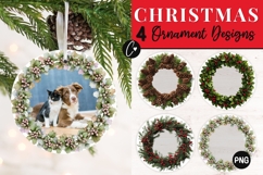 4 Christmas Photo Ornament PNG Product Image 1