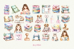Cozy Craft Girl Watercolor Clipart Product Image 3