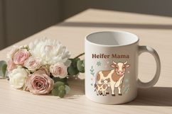 Heifer Mama Png, Cow Mom Png Design, Farm Wife Shirt Graphic Product Image 3