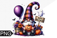 Halloween Gnome Sublimation, Gnome Clipart PNG Product Image 1