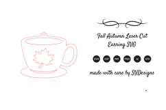 Fall Autumn Laser Cut Earring SVG Product Image 2