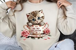Valentines Day Kitty Cups Clipart PNG Product Image 1