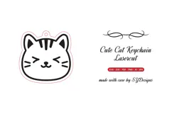Cute Cat Keychain Lasercut - Laser Cut File Product Image 2