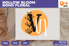 Hollow Bloom Boho Floral Monogram Product Image 1